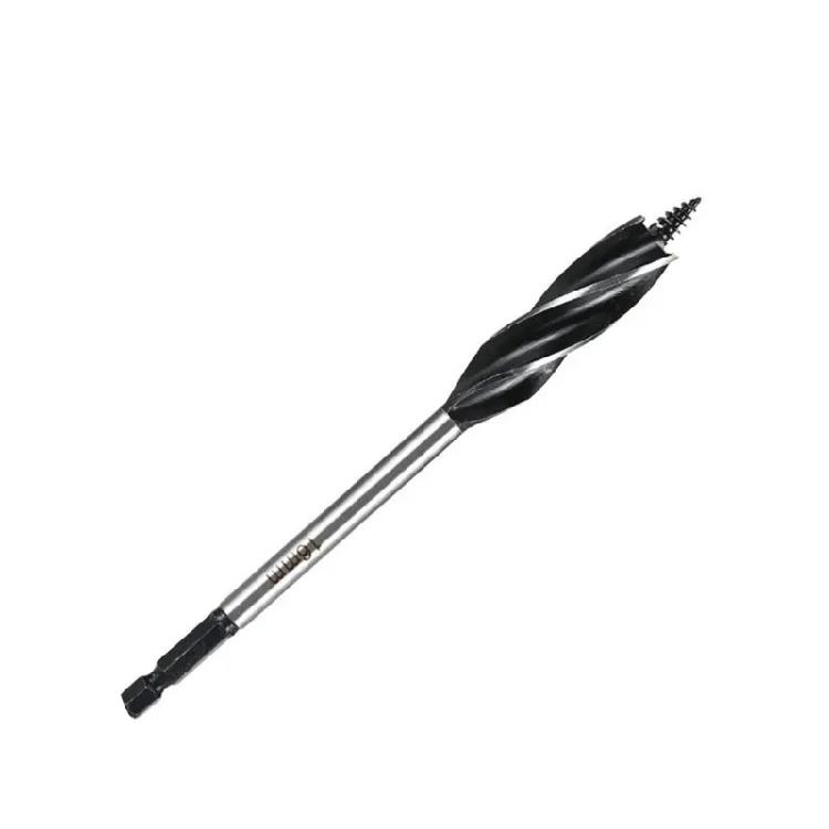 Long Lasting Alloy Steel Four Flute Four Edge Hole Saw Hex Shank Drill Bit Versatile Drilling Wood Plastic Applications