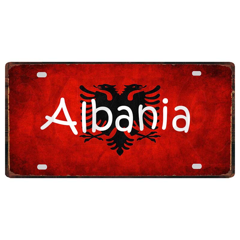 YZFQCuba Jemen Haiti Bahamas Uruguay Nationalflagga Metall Vintage Resesouvenir Väggbutik Hem Konstdekor 30X15CM DC-1416B