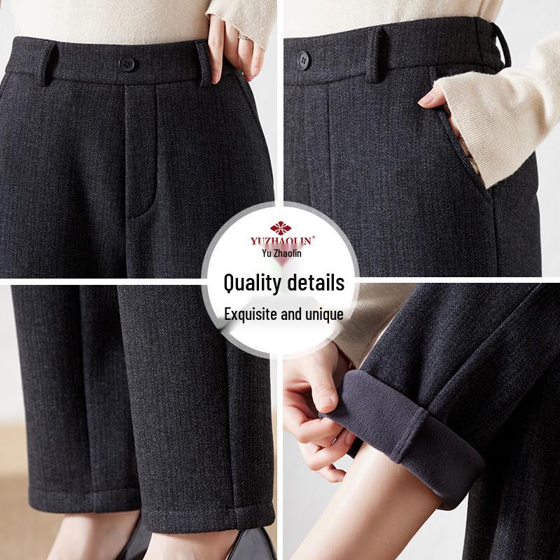 YUZHAOLIN Women's Plus Velvet Warm Straight Leg Pants