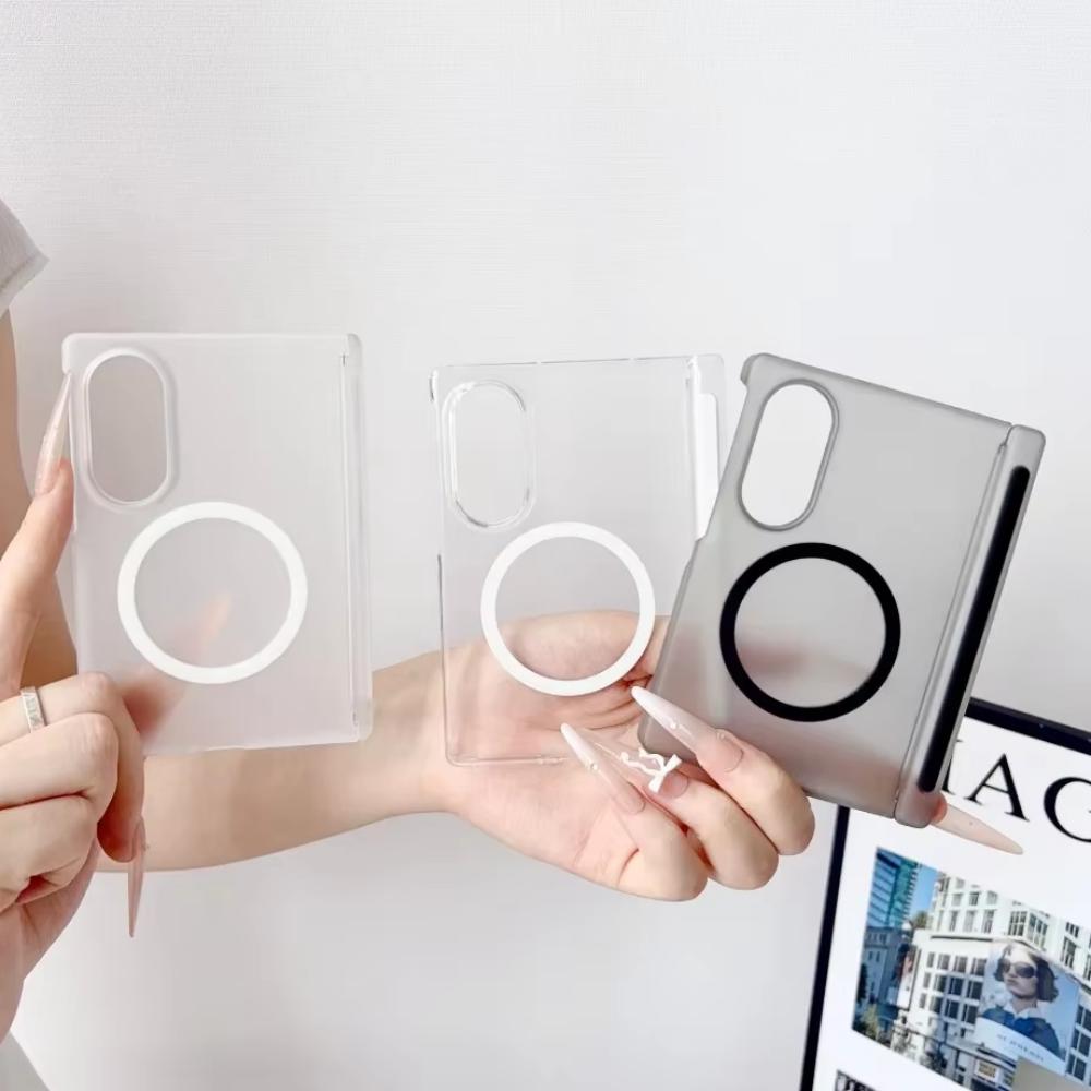 Thin Clear Magnetic For Magsafe Wireless Charge Case For Samsung Z Fold 8 7 6 5 Fold8 Ultra Dual Axles Hinge Protection Cover
