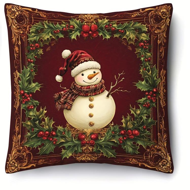 Christmas Cute Fun: Reindeer, Snow Cat with Holy Hat, Snowman and Old Saint New Year Home Decoration 2d Flat Printing