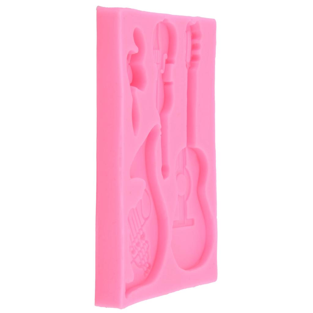 Guitar Shape Silicone Mold Chocolate Fondant Cake Decoration Mold for Home Bakery Kitchen