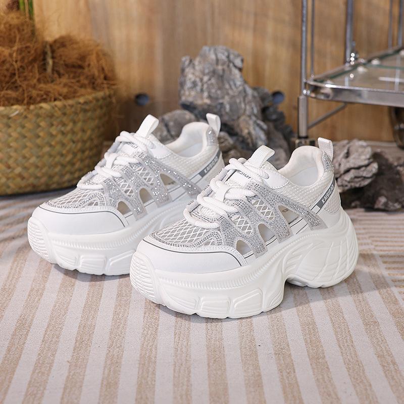 Inner height increase dad shoes women 2025 summer new versatile small mesh breathable casual sports shoes casual