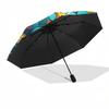 Stained Fish Design Automatic Opening Folding Umbrella with Iron Frame Perfect for Fans,Travelers,Daily Use,and Festive Gifts!1121009a