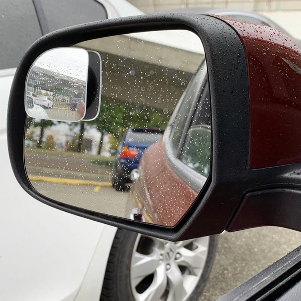 Ampper Car Auxiliary Mirror, Blind Spot Mirror, 360° Angle Adjustment Auxiliary Mirror, Rearview Mirror, Side Mirror(Fan Shape, 4 Pieces)