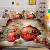 Christmas Printing 3D Printing Polyester Pillowcase Quilt Cover Two Or Three-Piece Set