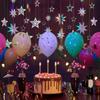 Iridescent Star Garland Decoration Metallic Holographic Star Streamer Twinkle Star Hanging Bunting Banner Backdrop for Birthday Baby Shower Wedding