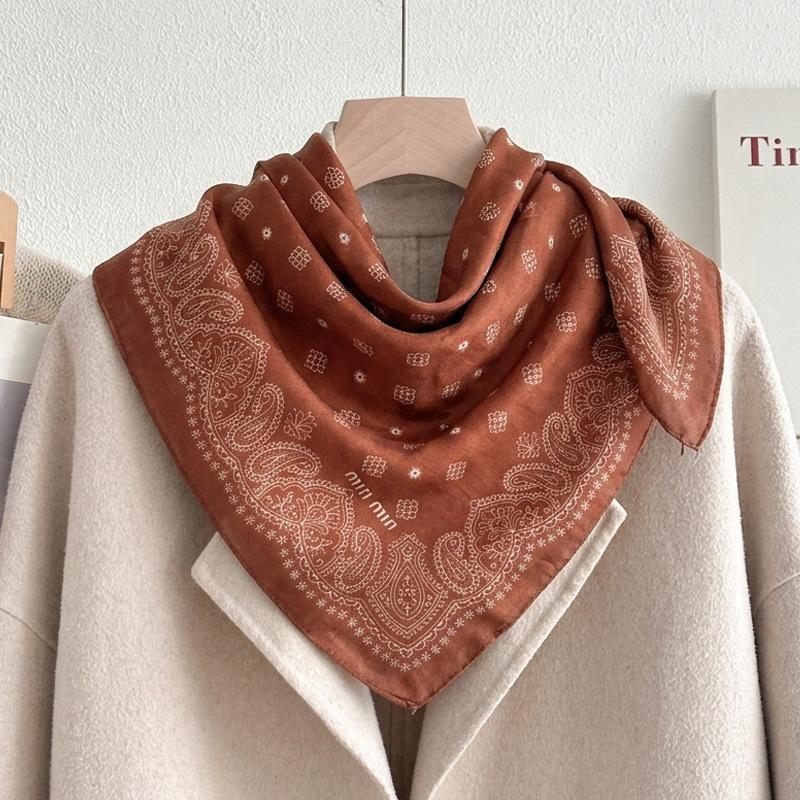 71 meters white chain cotton and linen small square scarf silk scarf women's spring and autumn winter scarf scarf high-end scarf