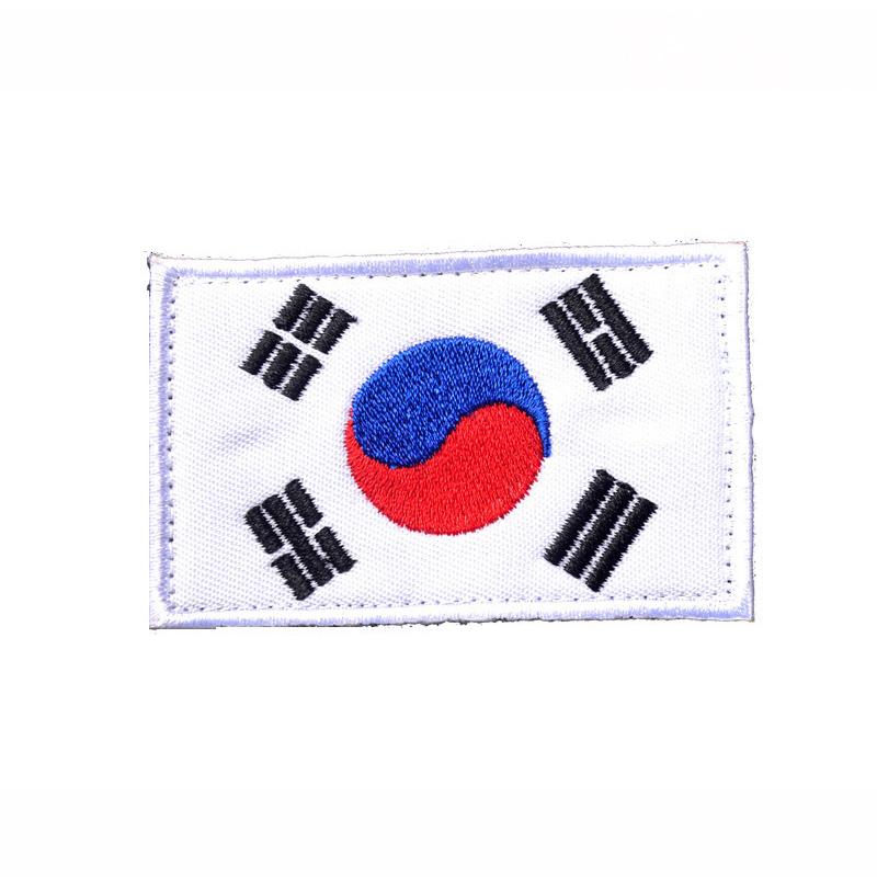 

Дизайн Флаг Кореи Вышитая Велкро Нашивка Для Спортивной Одежды и Рюкзаков Style C
