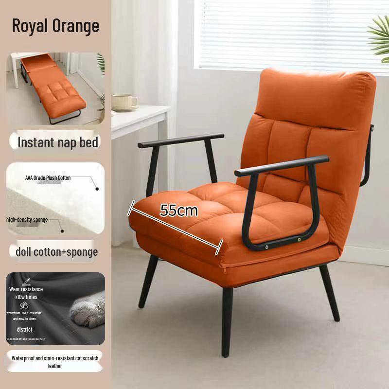 Dual-Use Reclining Office Chair: Foldable Nap Bed/Sofa Seat with Adjustable Backrest