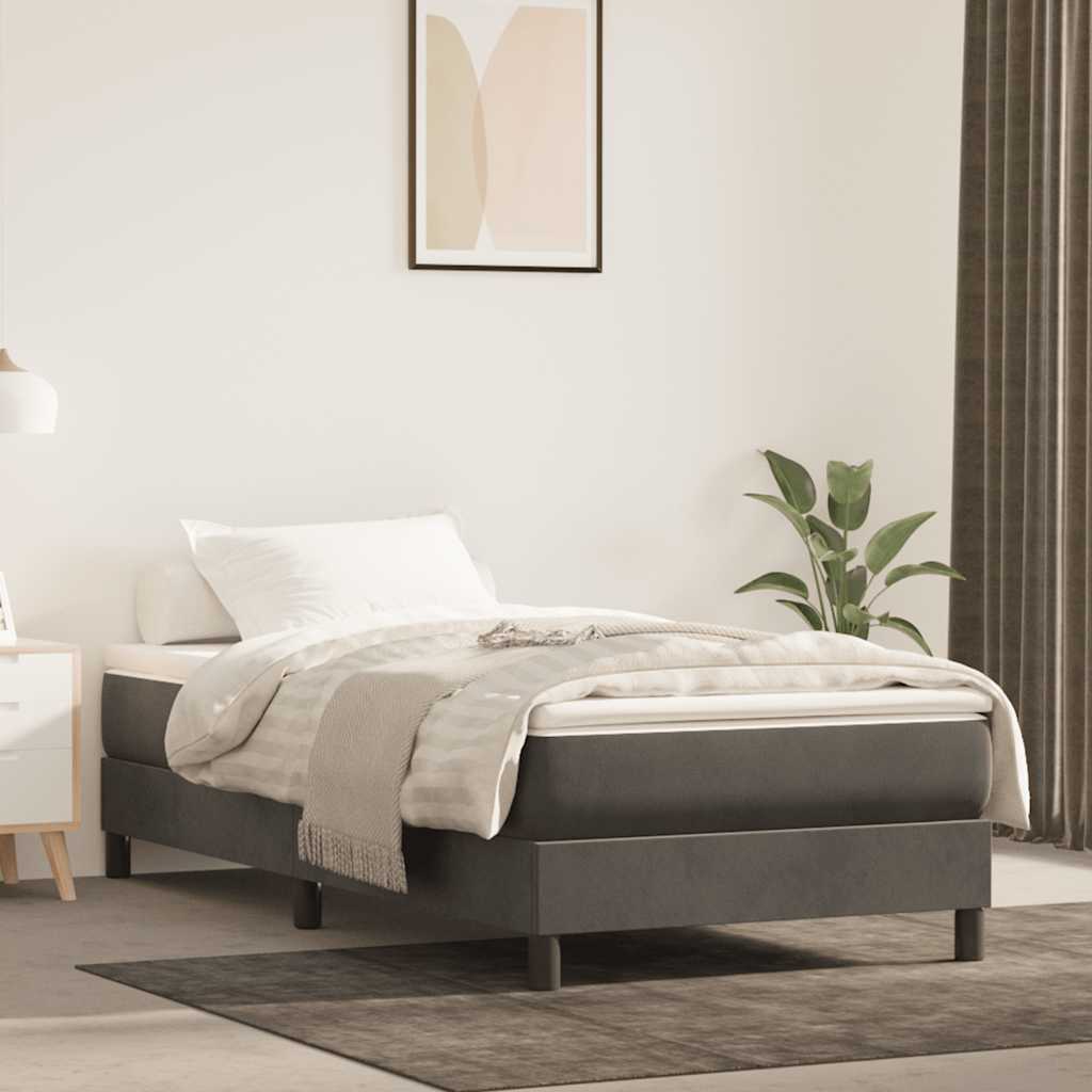Vidaxl Materac Kieszeniowy, Ciemnoszary, 80X210X20 Cm, Aksamit