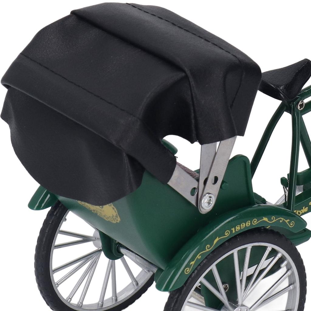 Rickshaw Model Retro Design Decorative Interesting Alloy 3 Wheel Rickshaw Desktop Ornament for Decoration