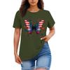Women's Fashion Casual Printed Round Neck Short Sleeved T-Shirt Top T-Shirt Top Top