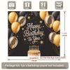 2D Happy Birthday To You Black Gold Balloon Background Cloth Birthday Party Decoration
