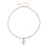 Fashion Vintage Sexy Ceramic Heart Pendant Necklace for Women Female Boho Geometric Baroque Double-layer Crystal Chain Jewelry