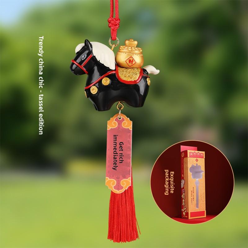 Car Rearview Mirror Hanger, Interior Decoration Pendant, Automotive Supplies, for The Year of The Horse New Year