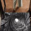 2D Deep Well Optical Illusion Door Mat Soft Non-Slip Entryway Rug Natural Spiral Hole Print Home Decor Carpet Prank Funny Decor