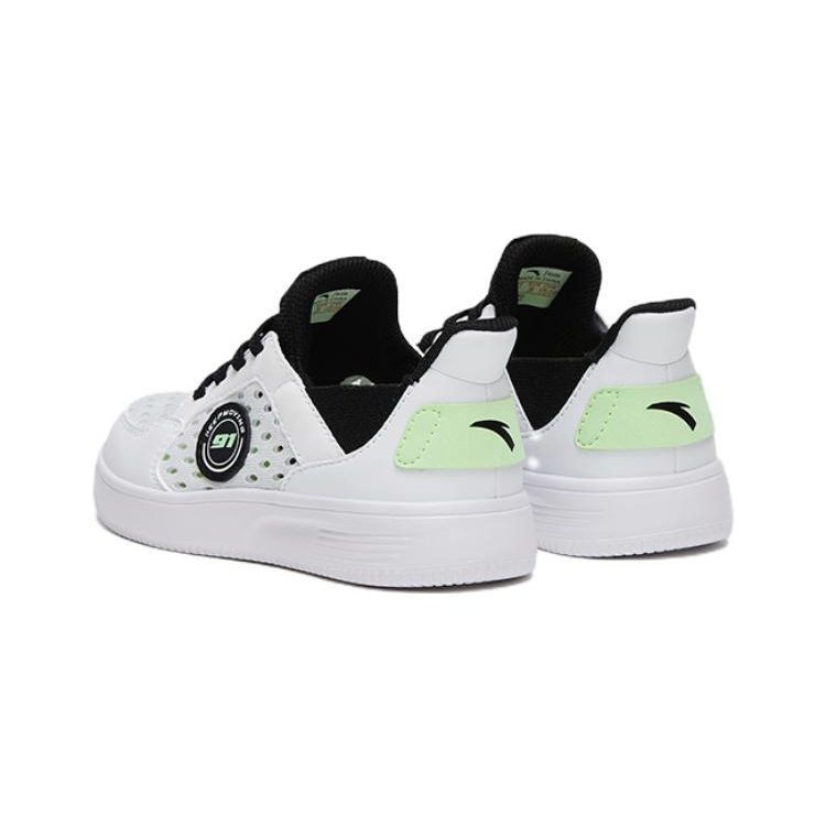 Anta Antiskid Wear Resistant Breathable Low Top Skate Shoes Kids Sneakers White Green A312329988-2