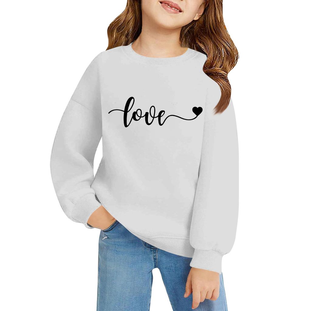 Kinder Langarm Lockerer Pullover Buchstabenaufdruck Rundhals Sweatshirt