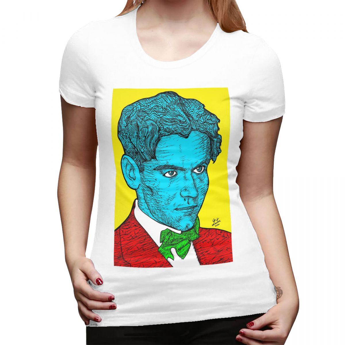 

Federico Garcia Lorca Portrait 16 TShirt for WOMEN Round Neck Streetwear T Shirts WOMENs Tees Short Summer Clothes Tops S