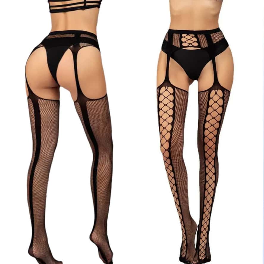 NEUE Große Netz-Strumpfhose mit Strumpfhaltern Strumpfhalter Strumpfhalter Strümpfe für Weihnachten Gothic Lolita Mädchen Cosplay Oberschenkelhoch Sexy Strumpfhose für Damen 3XL 4XL 5XL