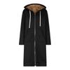 Women's Fashion Casual Solid Color Compound Fleece Sweater Medium Long Casual Hoodie Coat