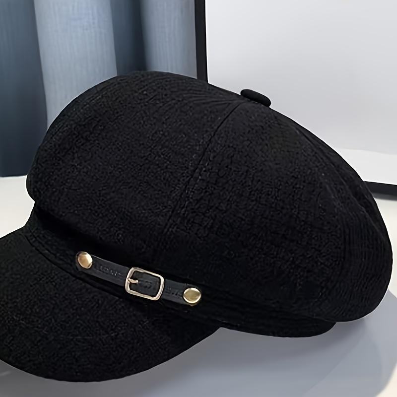 1PC Retro Plaid Octagonal Hat Women's, British Beret, Painter Hat, Trimming and Looking Thin, Spring and Autumn