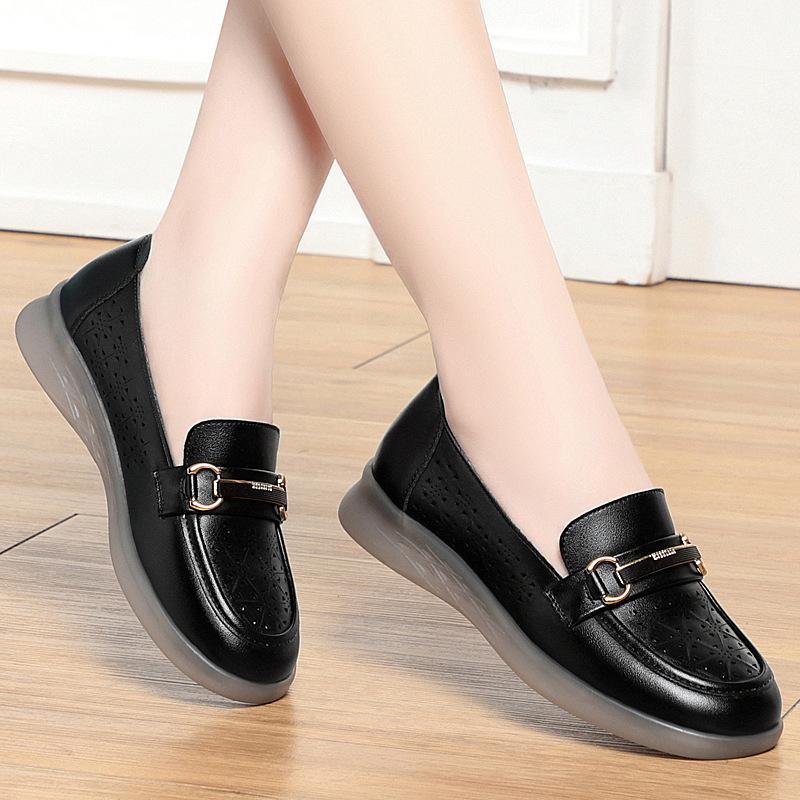 Comfortable Tiring For Middle-Aged And Elderly People In Summer Single Shoes Soft Sole Non-Slip Hollow Breathable Versatile