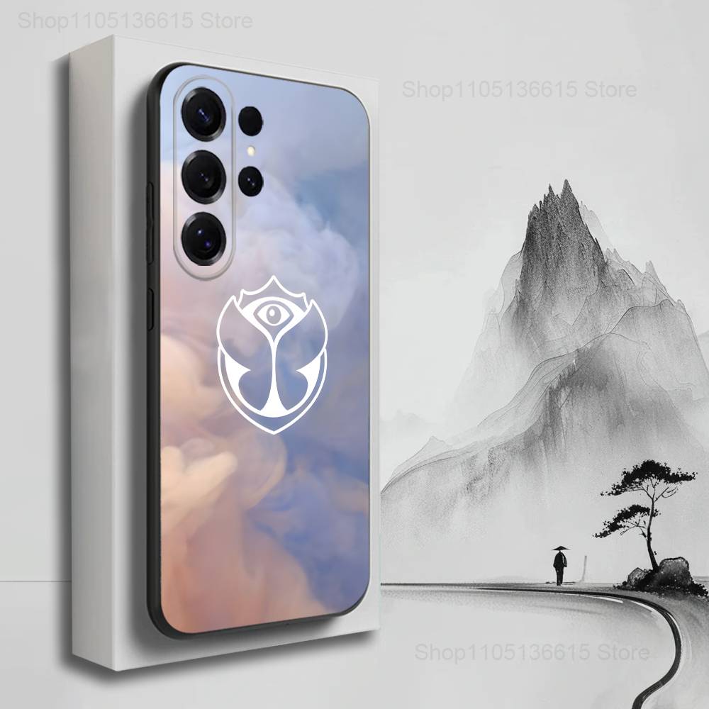 Custodia Music T-TOMORROWLAND Per Samsung S21,S20,S10,Plus,S9,S22,S25,Ultra,S24,S23,FE,Lite,Silicone Morbido Nero