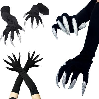 Up Gloves Long Nails Ghost Claw Halloween Cosplay Gloves Mittens Fancy Props Witch Cosplay Costume