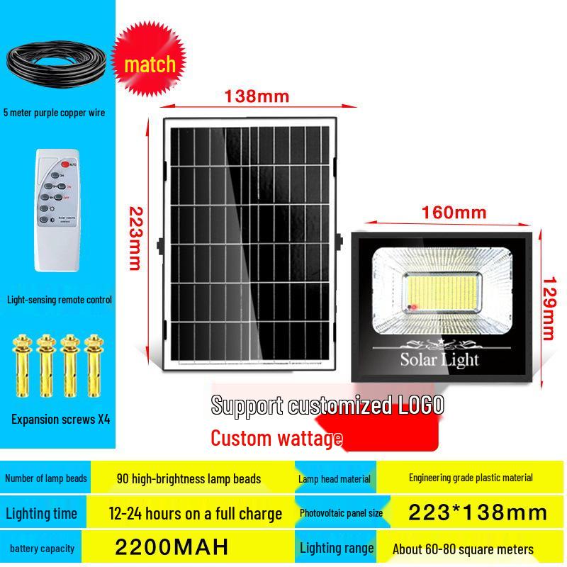 Ultra-Bright Solar Floodlight: Waterproof Outdoor Street & Courtyard Lighting for Homes