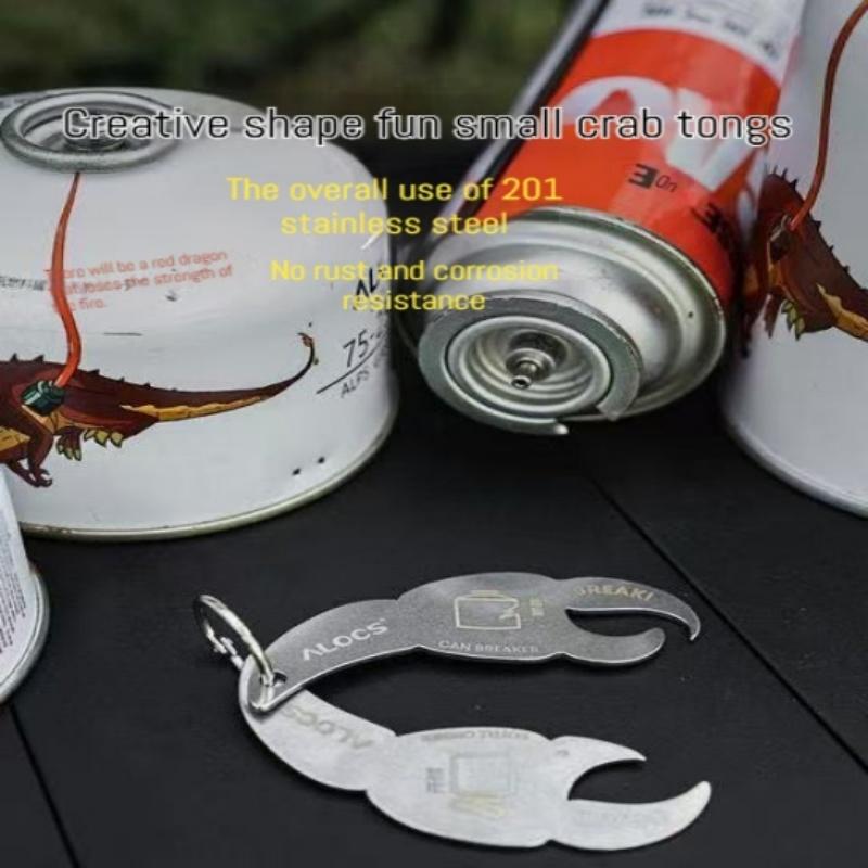 Alocs Crab can opener, 201 stainless steel can opener, bottle and can opener 2-in-1