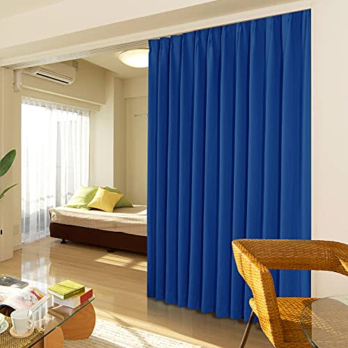 Deconovo Blackout Curtains, Drapes, Solid Color, 200cm Wide x 200cm Long, Royal Blue, 1 Panel, Grade 1 Blackout, Stylish, Divider, Wide, Memory Foam,
