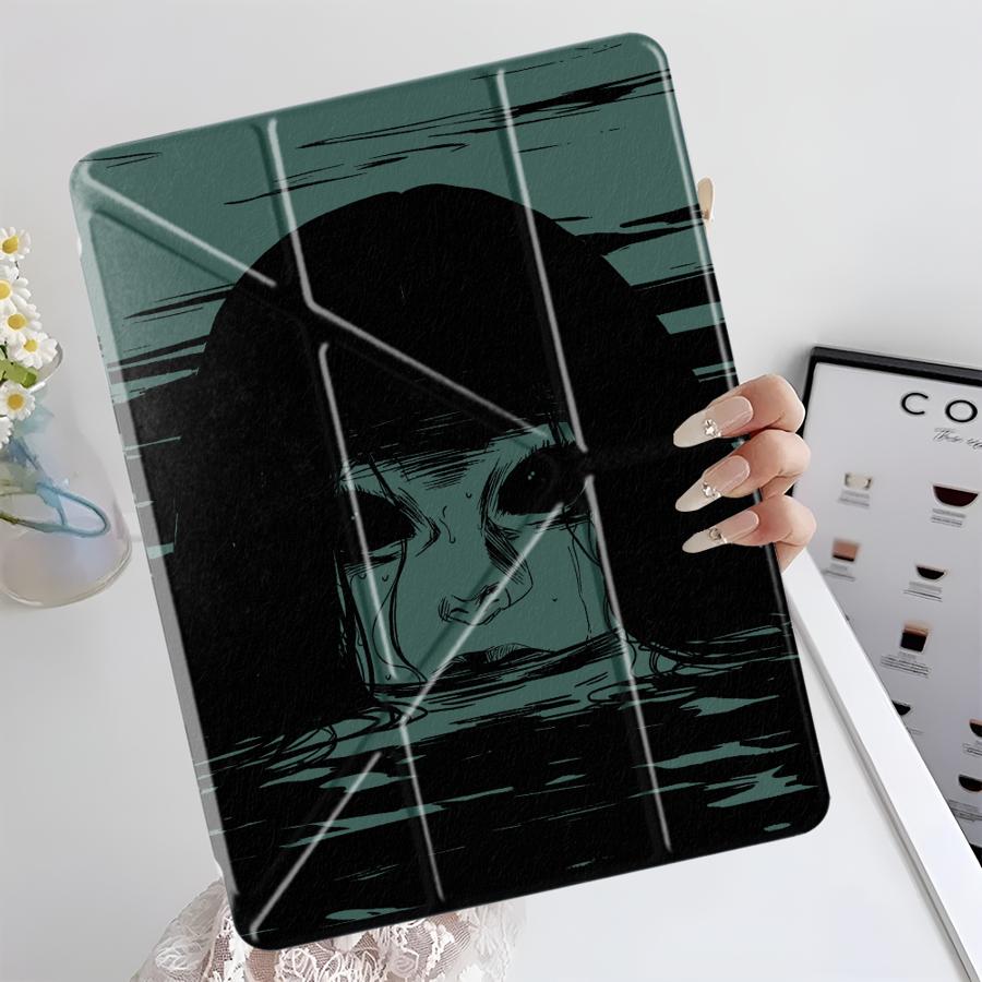 Étui pour Tablette Pour iPad Mini 6 7 Air 4 5 M3 M2 1 2 M4 11pouces Pro 11ème 10ème 9ème 8ème 7ème 12.9pouces Pro 2025 Housse à Support Pliable en Y J-Junj