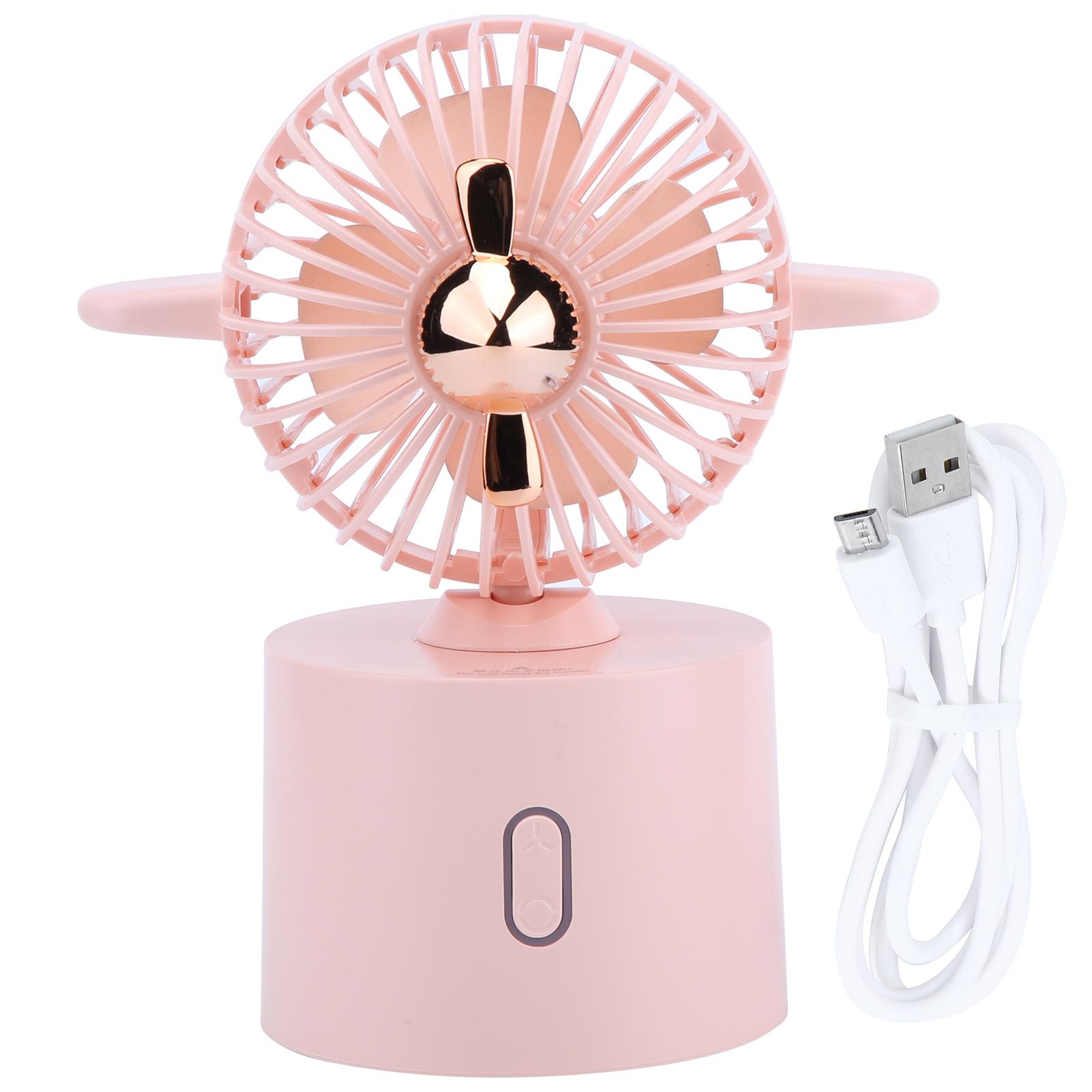 Shaking Head Fans USB Rechargeable Portable Desktop Fan for Dormitory and Office розовый