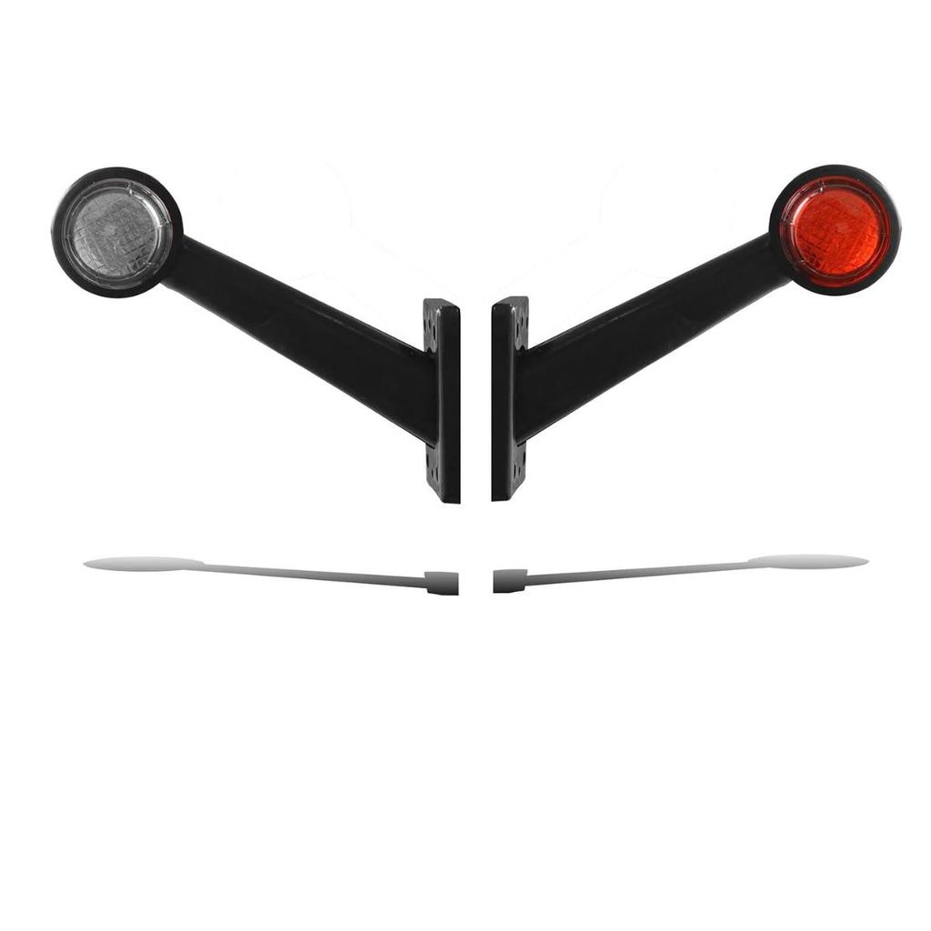 6 SMD Rubber Stalk Side Marker Light – Red/Clear Outline Lamp 12V Flexible Rubber Base | Compatible with Truck, Caravan, Kenworth, (Set of 4)