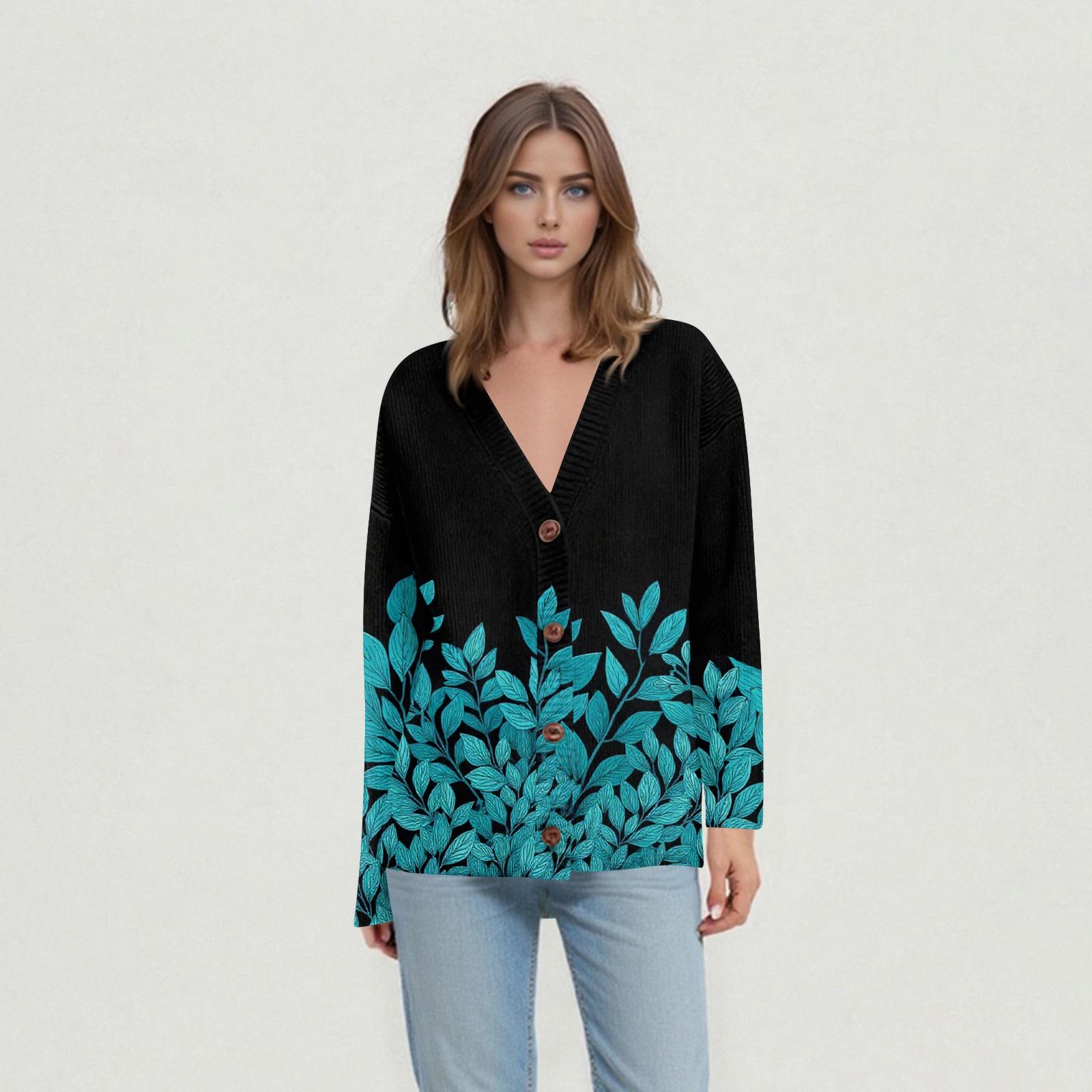 

Женские повседневные топы на каждый день Вязаный кардиган-жакет L чёрный