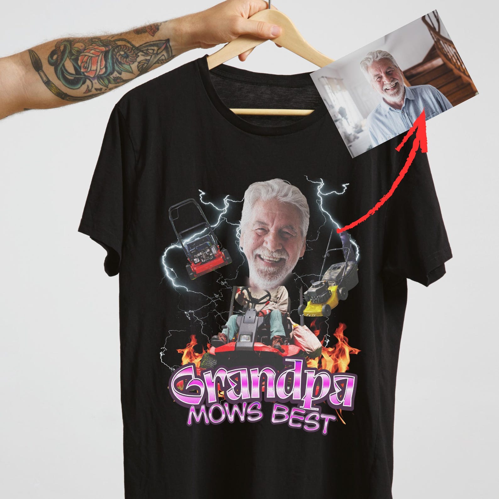 Custom Grandpa Face Shirt – Personalized Funny Photo Gift S