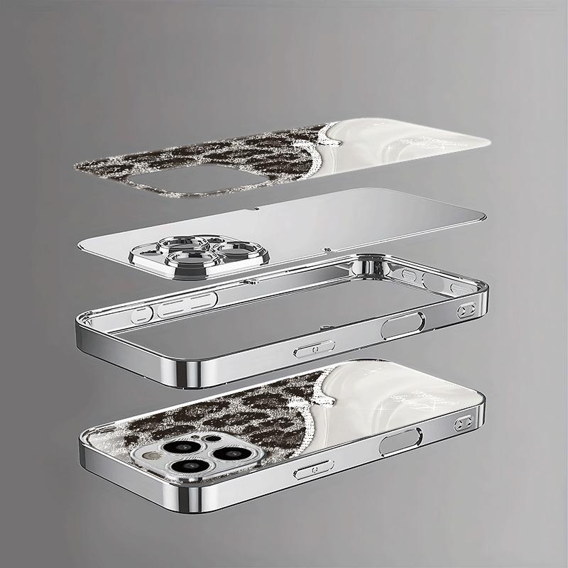 Hartowane Szkło z Wzorem Węża Lamparta Galwanizowana Osłona Telefonu Dla iPhone 17 16 15 Pro Max 14 Plus 13 12 11 Pro 16E 17 Air Cover