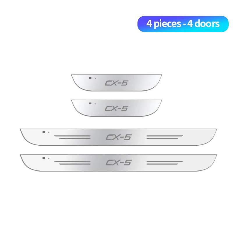 Acrylic USB Power Moving LED Welcome Pedal Car Scuff Plate Pedal Door Sill Pathway Light For Mazda CX5 CX-5 Auto Accessories