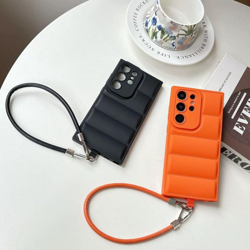 Candy Color Soft Silicone Phone Case For Samsung S25 Ultra S24 FE S23 Plus Liquid Silica Gel Leather Wriststrap Cover For Galaxy S23 Ultra S22 S21 S20