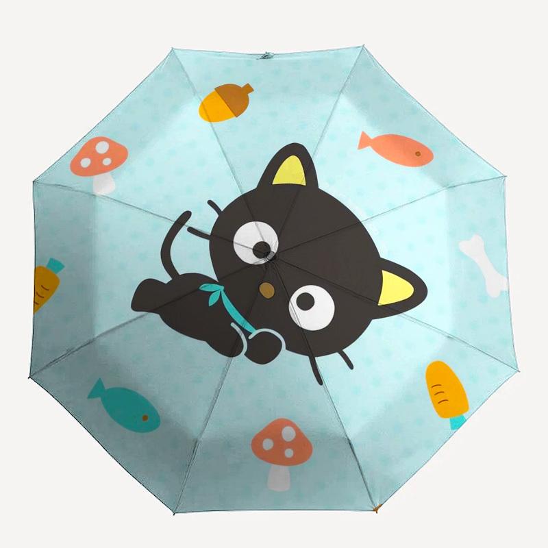 1pc Black Cat Adventure Umbrella with Plastic Handle,Suitable for All Seasons Home Travel Outdoor UmbrellaSanlio292