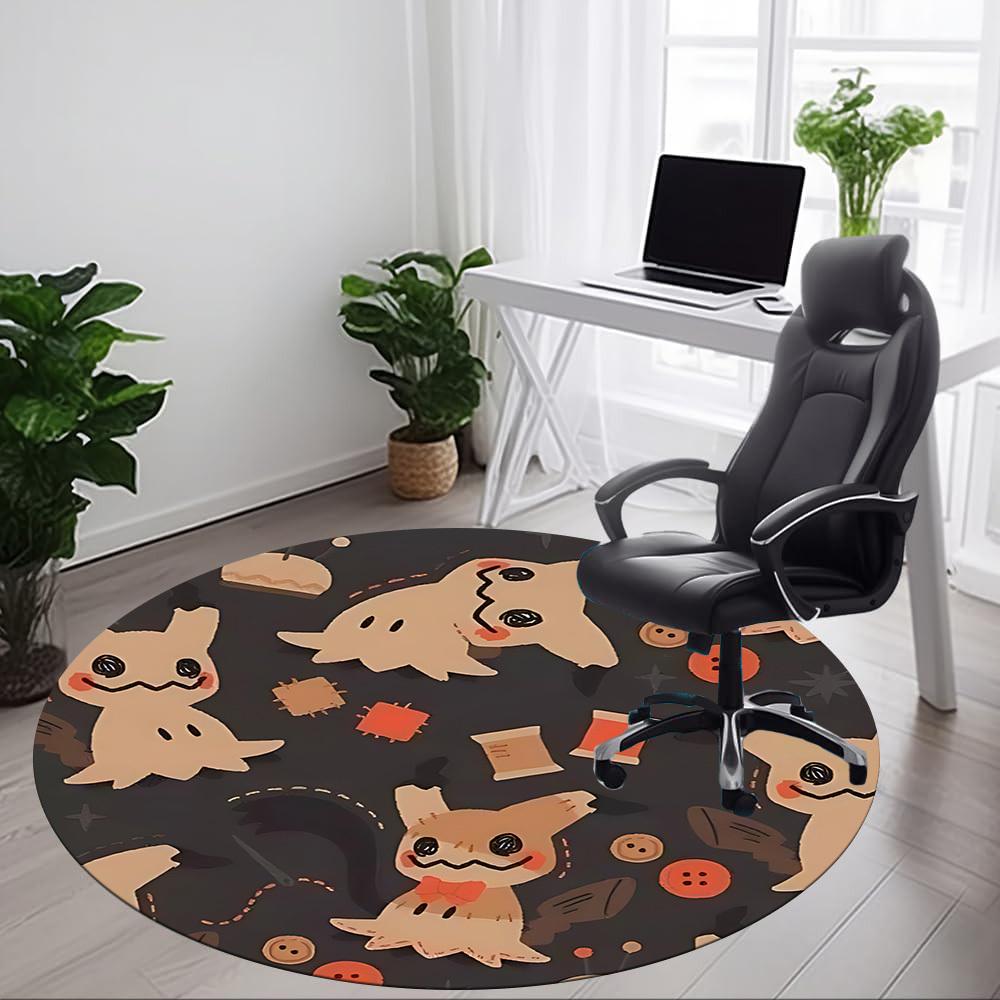 1pc Ghostly Sewing Office Round Area Rug, Indoor Mat Suitable For Office, Under Office Chairs Bedroom Living Room Home Decor, Room Deco