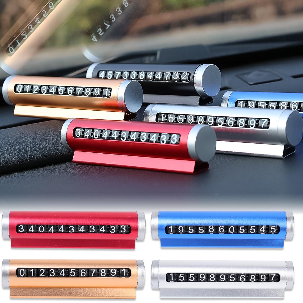 Metal Car Temporary Parking Card Rotate Phone Number Plate Aluminum Stickers Park Stop In Car-styling Auto Accessories