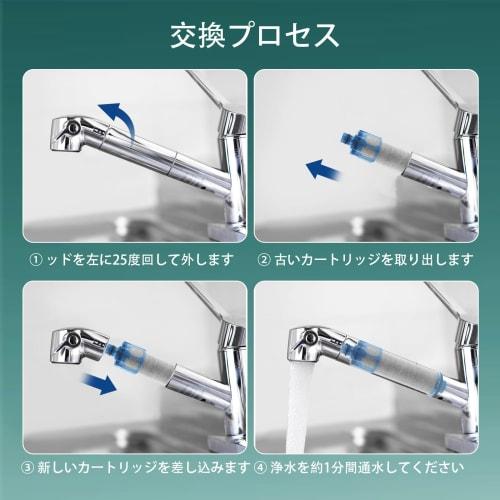 [MOTRA] Jf-k21-c Replacement Water Purifier Cartridges, Standard Type, Removes 12 Substances, Eco-Friendly, Reduces Chlorine, Deeply Purifies Water, P