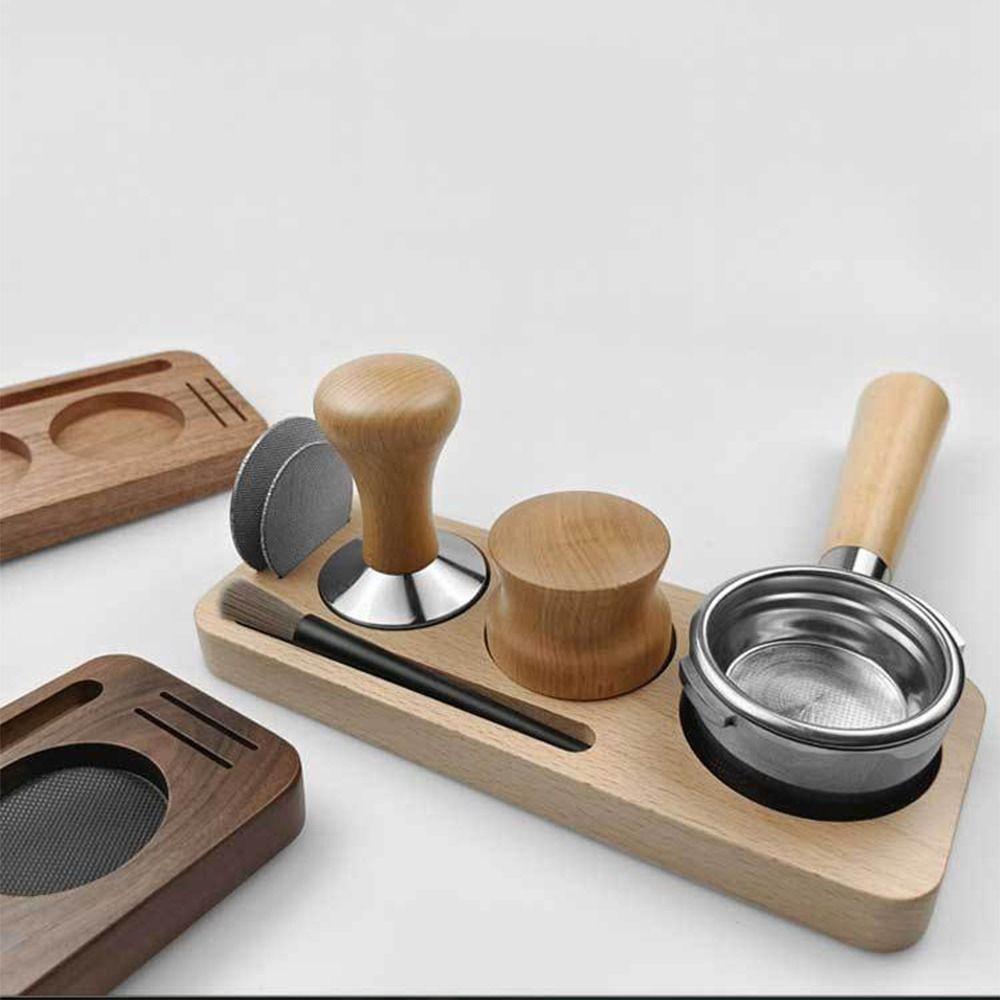 Wooden Tamping Station Holder Anti-Slip Base Espresso Tamper Mat Stand  Kitchen