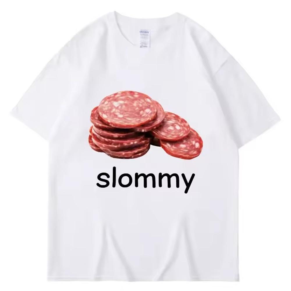 Смешной мем Сломми Салями Женская одежда Футболка Мужская Новинка Топ Футболки с коротким рукавом Круглый вырез Печать Пуловер Футболка 33092 S