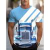 Men's Fashion 3D Printed Men's T-Shirt Round Neck Short Sleeve Trendy Street Wear
