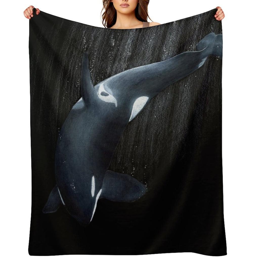 Into the Black - Orca Throw Blanket Anime Beautifuls Bed Luxury St Blankets