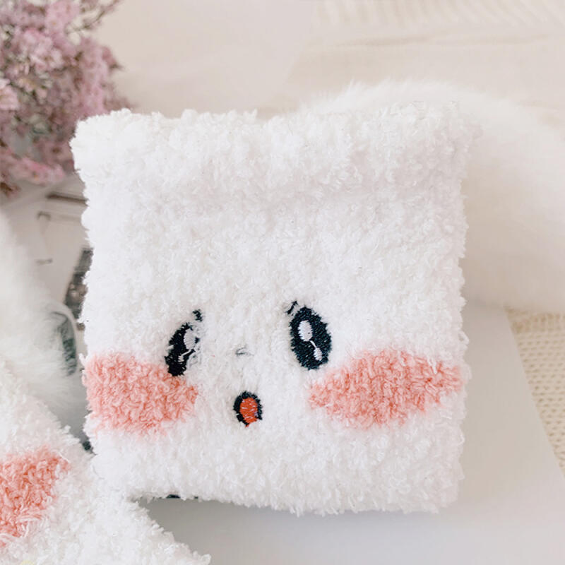 3D eared rabbit winter ultra-fine fiber sleep socks in a mountain shape